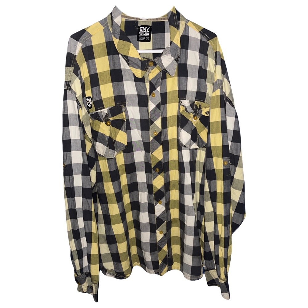 ENY OCE LongSleeve Dress Shirt Yellow/Black Men’s Size 5X Pre-owned